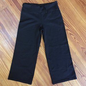 Vintage Lululemon Black Wide Leg Crop Pants, Sz 8